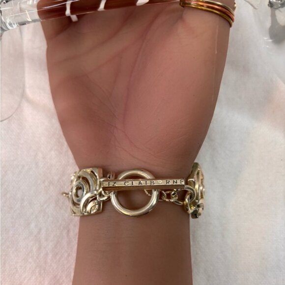 Liz Claiborne Silver Cuff Bracelet with Openwork Design - Picture 3 of 10